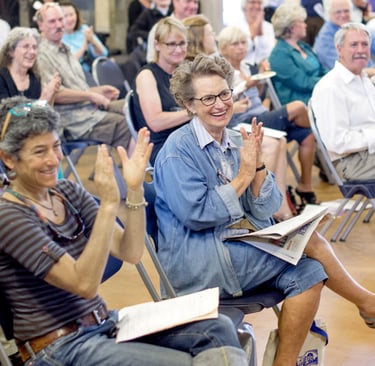 Community meeting in the common house
