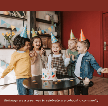 Kids birthday party in the common house