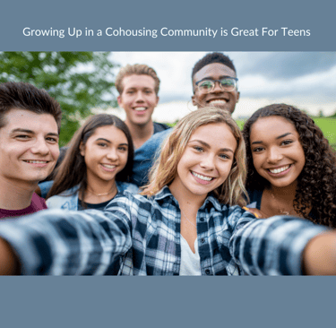Happy group of diverse teens
