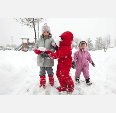 Kids playing in the snow