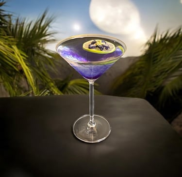 Moonlight Mirage Vesper cocktail by Kelsie Bender