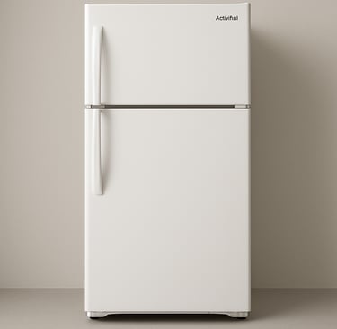 White Admiral top-freezer refrigerator beside a list of common repair issues