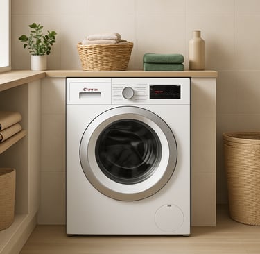 Bosch washer in a modern laundry room.