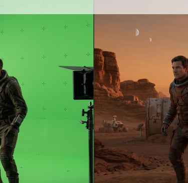 Comparación técnica de integración CGI fotorrealista sobre croma verde para publicidad premium. 