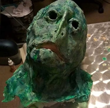 Masque de la tortue achevé | Performance "Marée Haute" | Fabrication et photo David Noir