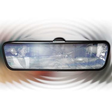 Le reflet d'un couple qui s'affronte dans un rétroviseur brisé | Mobil'Homme