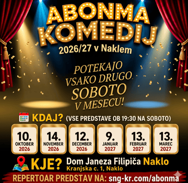 Abonma komedij 2026/27 Naklo