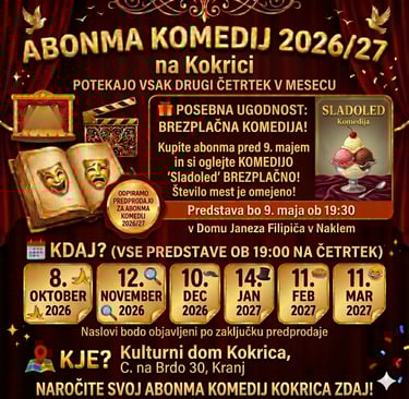 Abonma komedij 2026/27 na Kokrici