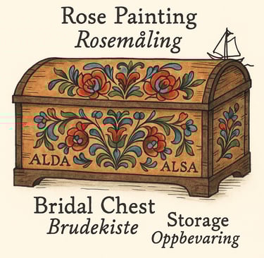 a box of roses and a sailboat in the background