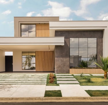 Projeto arquitetônico moderno de uma casa