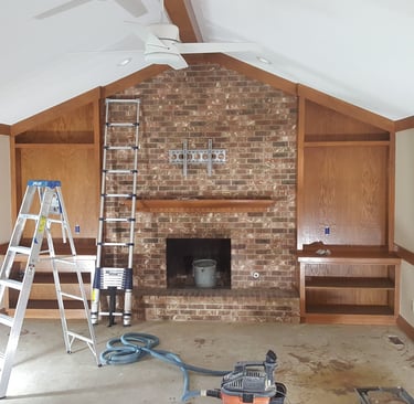 American Painting Specialist Fort Wayne, Indiana priming wood and brick for painting.