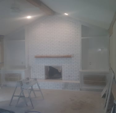 American Painting Specialist Fort Wayne, Indiana woodwork and brick freshly spray painted.