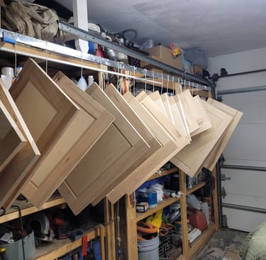 American Painting Specialist Fort Wayne, Indiana. New cabinetry being prepped for painting!