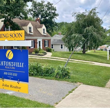 image showing multiple houses for sale on the same Catonsville street
