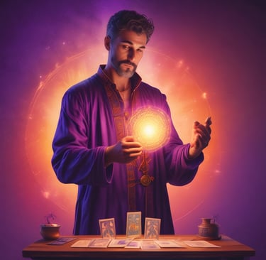 A peaceful, minimalist room with calming natural light and spiritual decor elements.