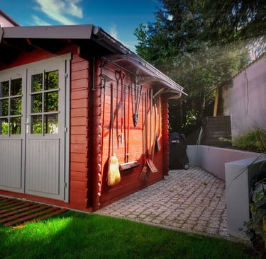 un abri de jardin en bois 