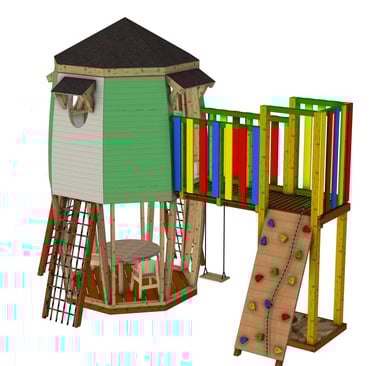 Cabane enfant extérieur en forme de fusée