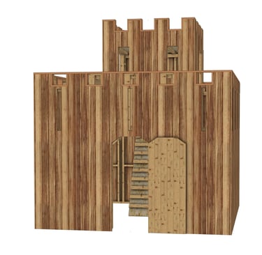 Cabane en bois pour enfant en forme de château fort