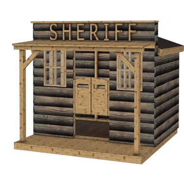 Cabane de jardin en bois en forme de maison de shérif