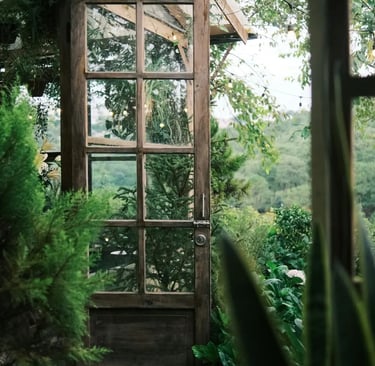 Porte de serre de jardin  en bois