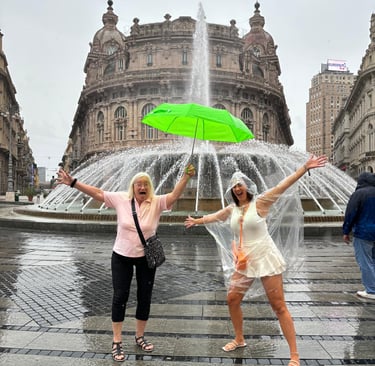 Mujeres en fuente de Italia
