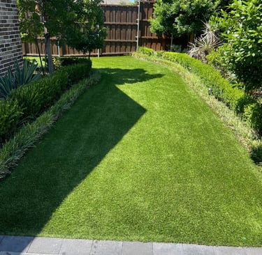 artificial turf yard cleaned in little elm texas