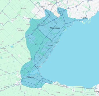 a map of a city with a map of the area