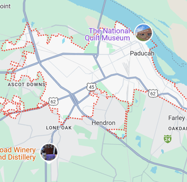 Map of Paducah, Kentucky