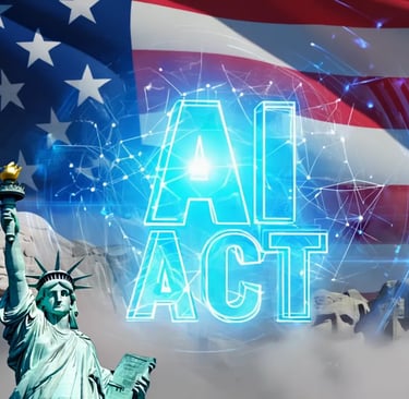 AI and AI Act ; a statue of liberty and the statue of liberty