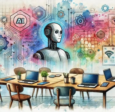 ai robot with office meeting room