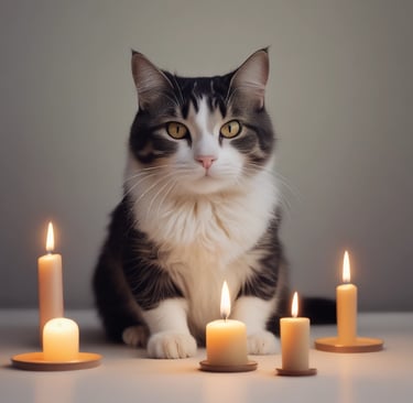 chat et bougie