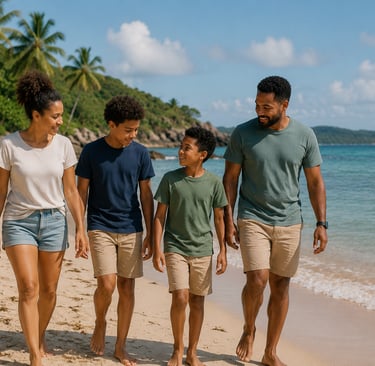 "Relaxed family beach holiday with autistic child