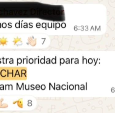 Pantallazo de WhatsApp de la Dirección de Acceso a Tierras (DAT) de la Agencia Nacional de Tierras 