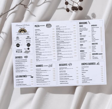 menu restaurant création graphisme