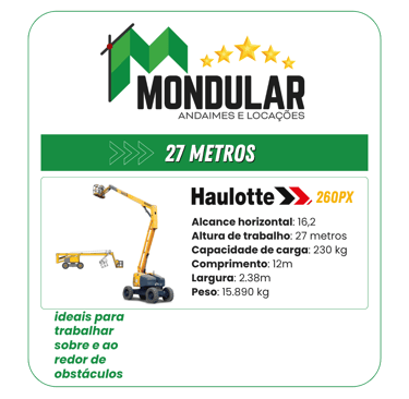 Alugar plataforma elevatória Haulotte MONDULAR