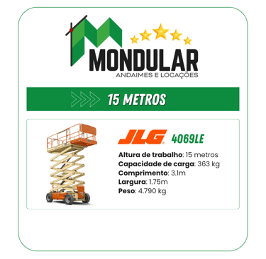 Alugar plataforma elevatória tesoura Mondular Araxá
