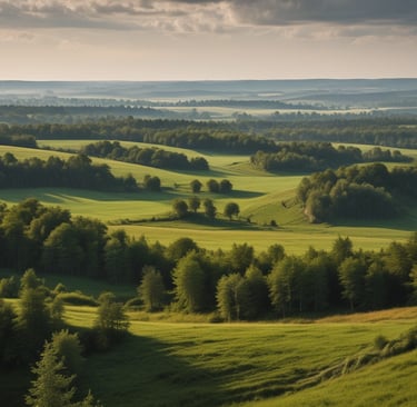 a dirt road surrounded by trees in a park
