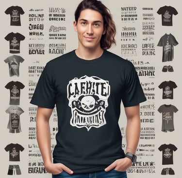 A model wearing a casual t-shirt in an urban setting.