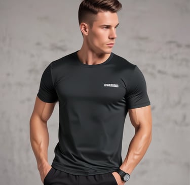 A neatly arranged display of colorful clothing items on hangers.