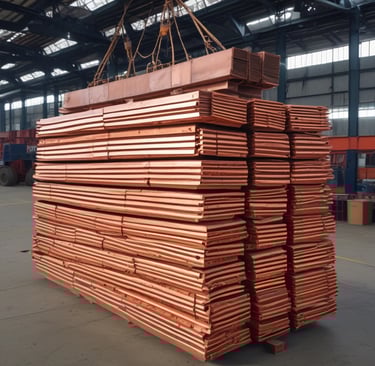 A close-up of various metals including copper and aluminum.