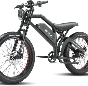 a black and white electric bike with a black seat