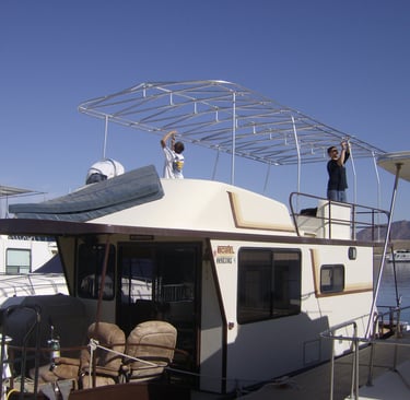 houseboat party top frame. Before Party Top put on. 