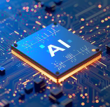 AI processor chip illustration representing artificial intelligence research papers.