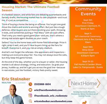 September Newsletter Article: How the Football Season and the Real Estate Market Are Similar