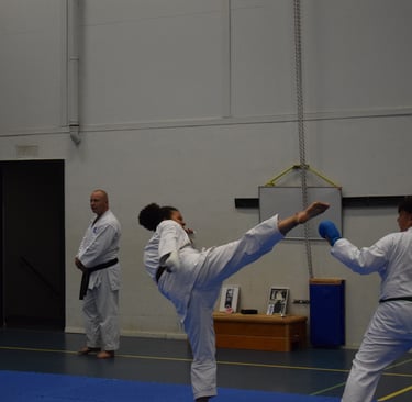 Sparren met elkaar heet bij karate kumite 