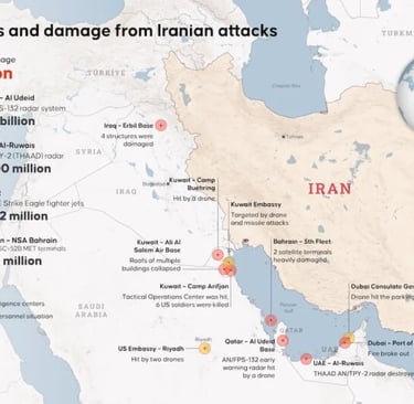 Timeline of Iranian retaliatory strikes on US bases