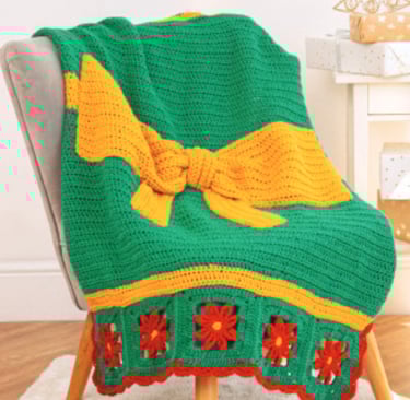 Perfect Poinsettia Lapghan crochet pattern