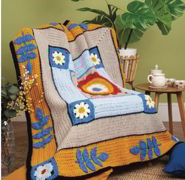 Feeling Folksy Lapghan Crochet Pattern