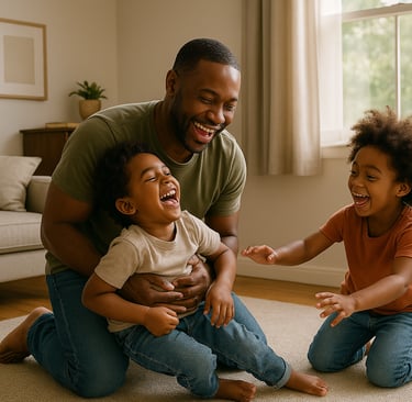 dad and kids playtime
