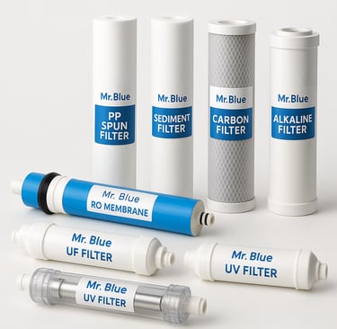 RO Filter spare parts, Ro membrane, Carbon filter, PP filter